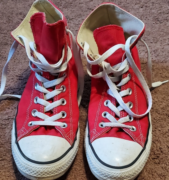 Converse red high tops